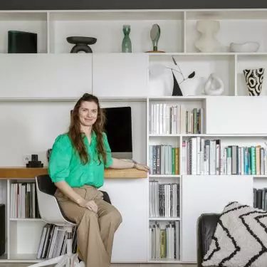 In the living area there is also a separate workspace