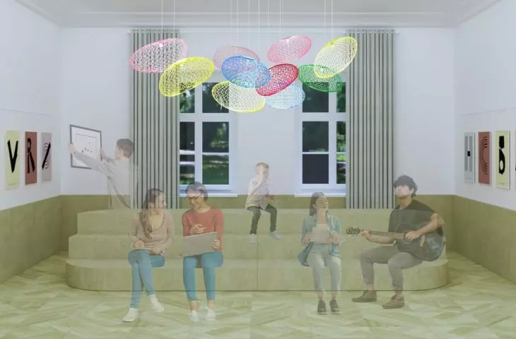 sala do zajęć grupowych z modułowym siedziskiem widowni