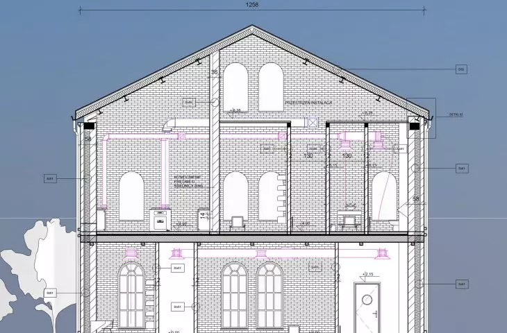 cross-section A-A of the carpentry shop 2