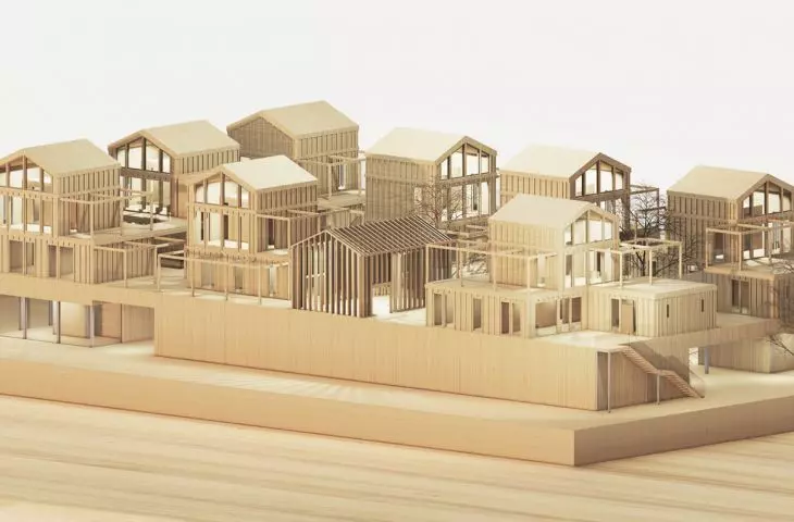 Visualization of a model social housing development building in Piekary Slaskie