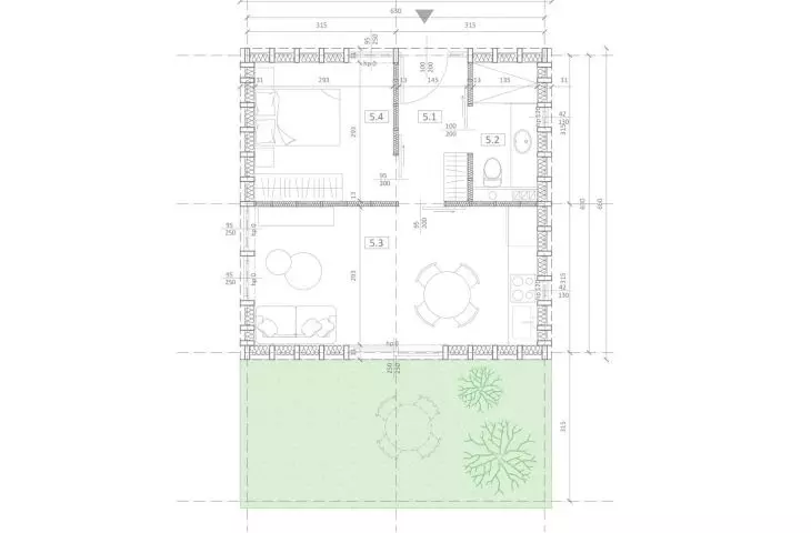 projection of apartment M2B