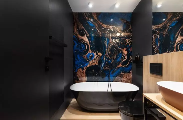 Bathroom with space in the background