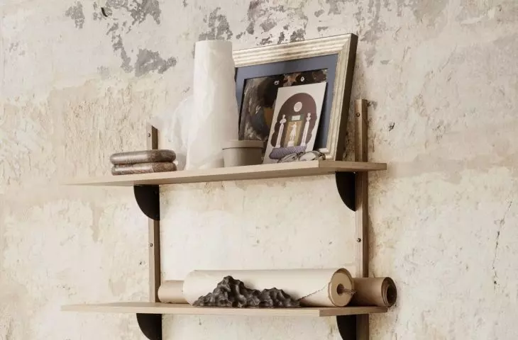 Open shelves with boxes can replace traditional cabinets