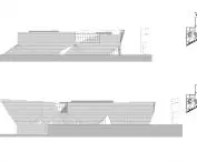 V&A Dundee (filia muzeum Wiktorii i Alberta w Dundee) – rysunek północnej i wschodniej elewacji 
