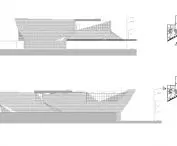 V&A Dundee (a branch of the Victoria and Albert Museum in Dundee) - drawing of the south and west elevations 