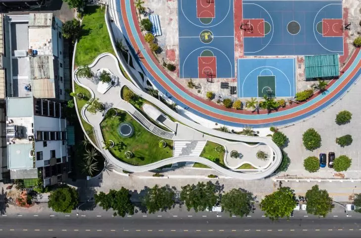 Art Exhibition Center in Son Tra, Vietnam - bird's eye view 