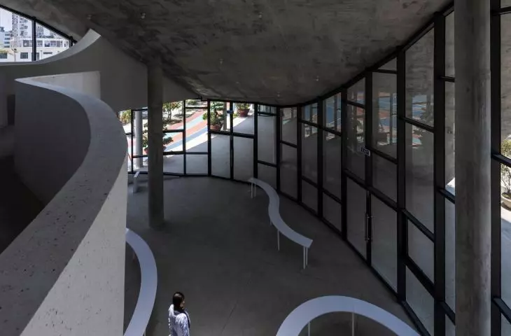 Art Exhibition Center in Son Tra, Vietnam - view of the brutalist interior 