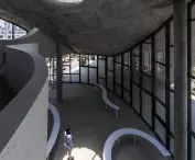 Art Exhibition Center in Son Tra, Vietnam - view of the brutalist interior 