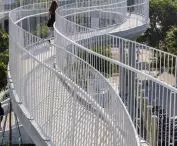 Art Exhibition Center in Son Tra, Vietnam - rooftop garden allows views of the surrounding city 
