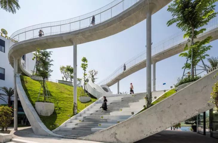 Art Exhibition Center in Son Tra, Vietnam - walking bridges create fluid, dynamic forms 