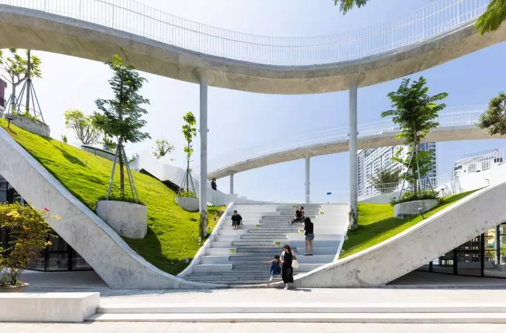 Art Exhibition Center in Son Tra, Vietnam - walking bridges create fluid, dynamic forms 