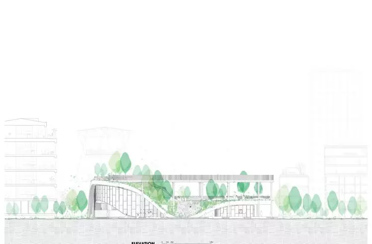 Art Exhibition Center in Son Tra, Vietnam - cross section 