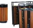 RETRO KR-6 street garbage can and K-SL3D street garbage can with canopy
