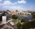 Jewish Museum in Berlin - the body of the building has a facade made of zinc sheet with reflective properties