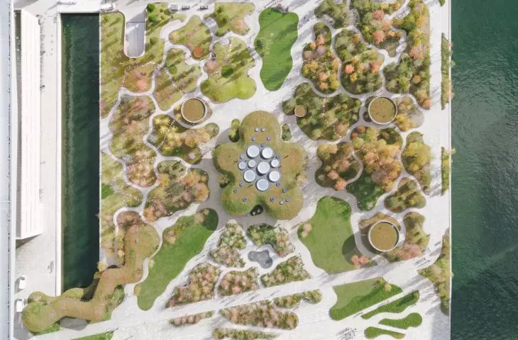 Copenhagen Opera Park (Operaparken) - a bird's-eye view of the space that was formerly an industrial island