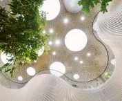Opera Park w Kopenhadze (Operaparken) – widok na sufit wewnątrz szklarni  