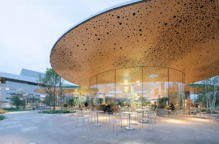 Copenhagen Opera Park (Operaparken) - the greenhouse is the centerpiece of the park 