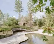 Opera Park in Copenhagen (Operaparken) - the space is varied by a network of twisting paths and organically shaped flower beds