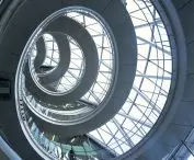 City Hall in London - a view of the spiral staircase inside the building  