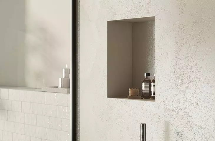 Concealed shower set with rain shower head in PVD brushed graphite