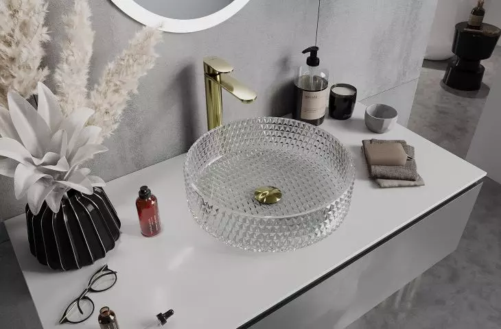 Aura glass countertop washbasin