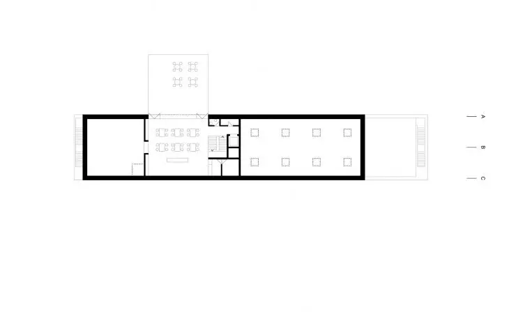 Robert Olnick Pavilion in Cold Spring, New York - second floor plan 