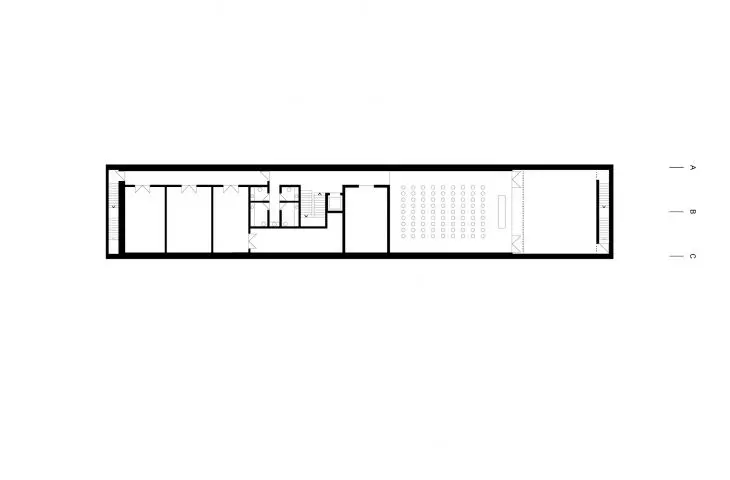 Robert Olnick Pavilion in Cold Spring, New York - underground plan  