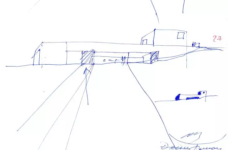 Robert Olnick Pavilion in Cold Spring, New York - concept sketch 