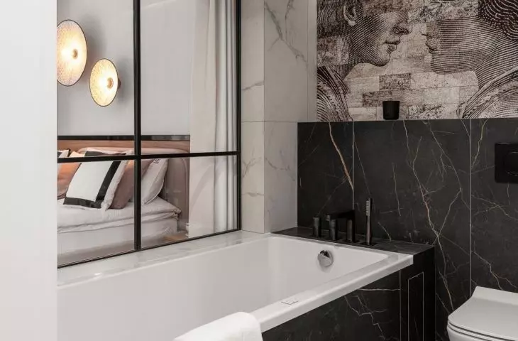 Bathroom with jacuzzi bathtub
