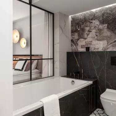 Bathroom with jacuzzi bathtub