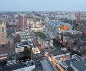 Market Hall (Markthal) in Rotterdam - the building is located in the historic Laurenskwartier district