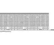 Market Hall (Markthal) in Rotterdam - drawing of the north elevation 