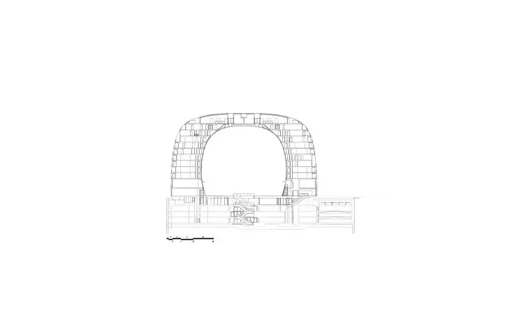 Market Hall (Markthal) in Rotterdam - cross section 