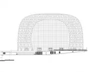 Market Hall (Markthal) in Rotterdam - cross section of the west elevation 