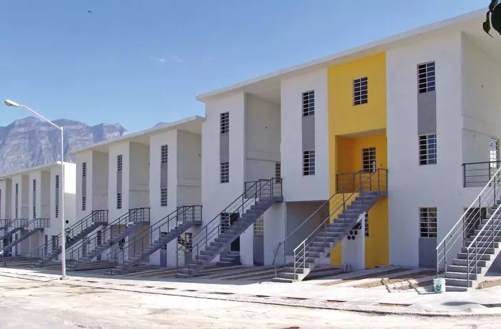 Social housing complex, Monterrey, Mexico, designed by Alejandro Aravena (ELEMENTAL), 2010
