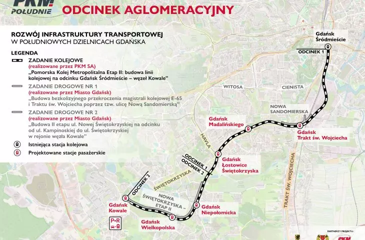 Mapa PKM Gdańsk Południe