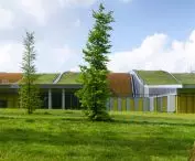 Marcel Sembat High School in Sotteville-lès-Rouen, Normandy - view of the school from the park 
