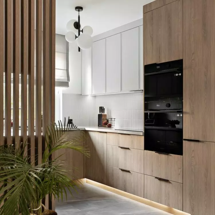 Architects unified the floor in the living area
