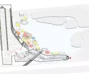 Wuhan ski resort - diagram showing the combination of ski resort with shopping areas and amusement park 