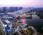 Wuhan ski resort - bird's eye view of the entire complex