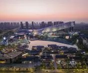 Wuhan ski resort - bird's eye view of the entire complex