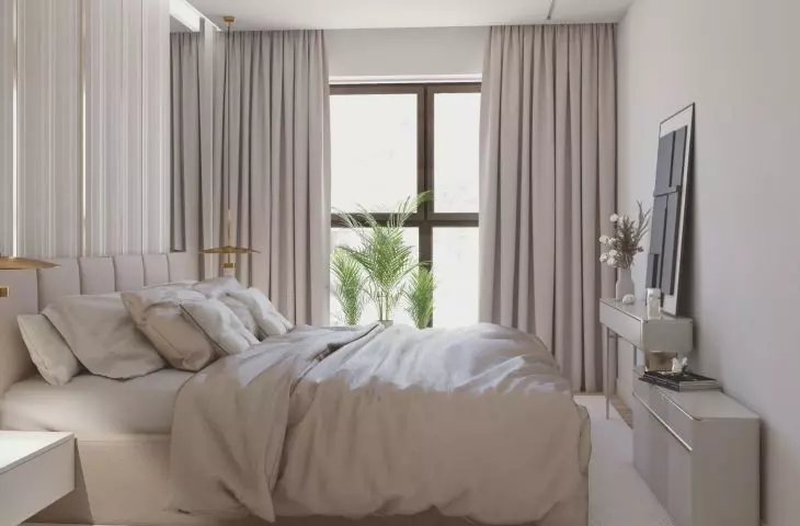 Light shades of beige give the space a fresh feel