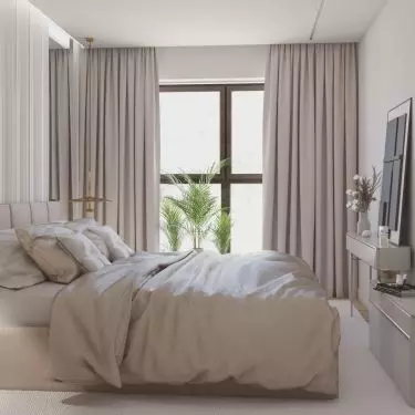 Light shades of beige give the space a fresh feel
