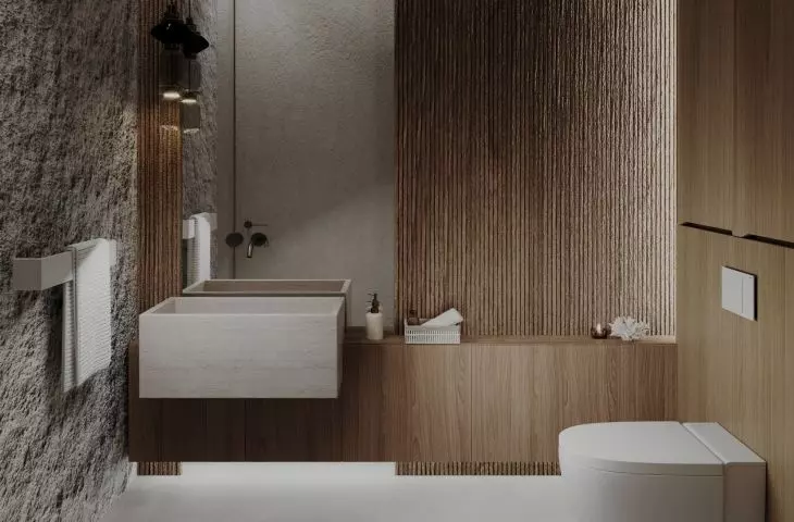 Mocha Mousse looks great with natural materials