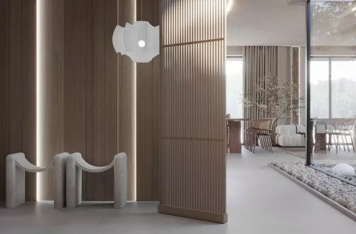Beige combines perfectly with wood