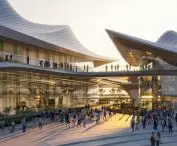 Centrum Kultury i Sztuki nad rzeką Cao’e w prowincji Zhejiang w Chinach – wewnątrz znajdą się liczne dziedzińce 