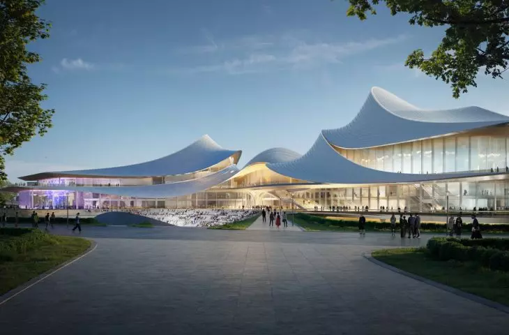 Centrum Kultury i Sztuki nad rzeką Cao’e w prowincji Zhejiang w Chinach