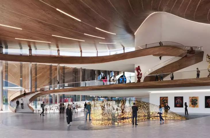 Cultural and Art Center on the Cao'e River in Zhejiang Province, China