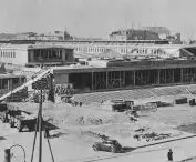 Construction of the Polish Word House in Warsaw, 1950.