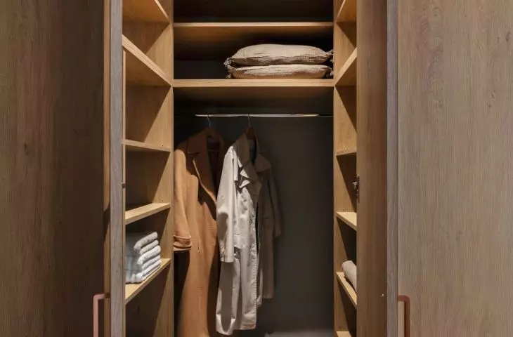 The apartment has room for a closet